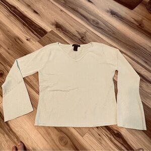 Vintage Sydney Easton Long Sleeve Women's Top Light Blue Iridescent Weave Size L